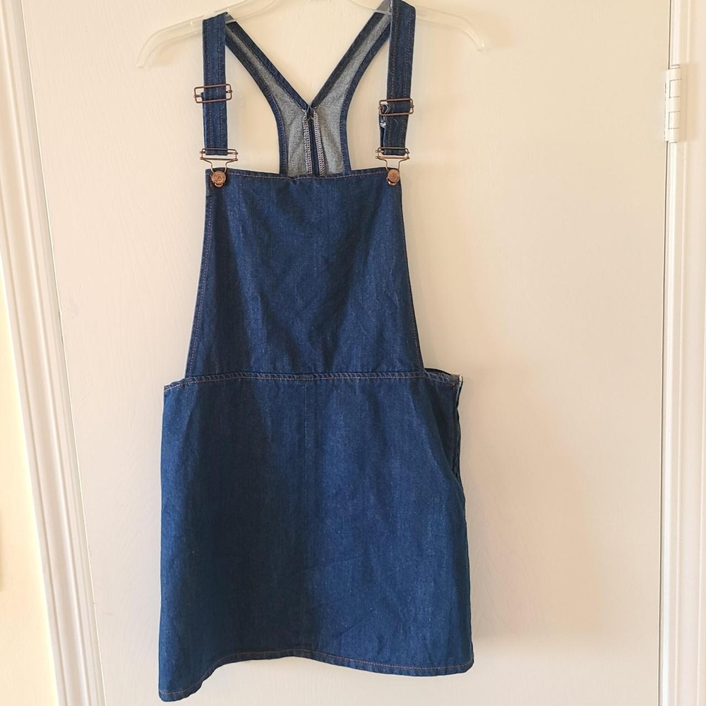 Topshop Moto Denim Overall Dress
